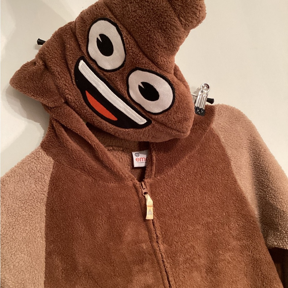 Brown Poop Chocolate Ice Cream Emoji Fleece Hoodie small adult